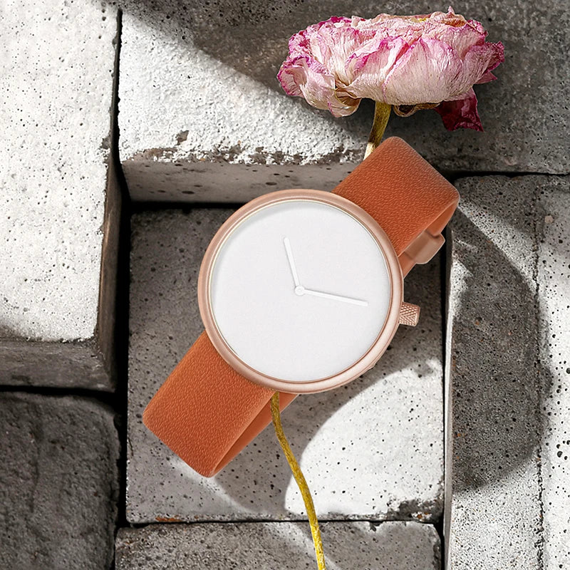 TOMI Women's Minimalist Style Leather Watch