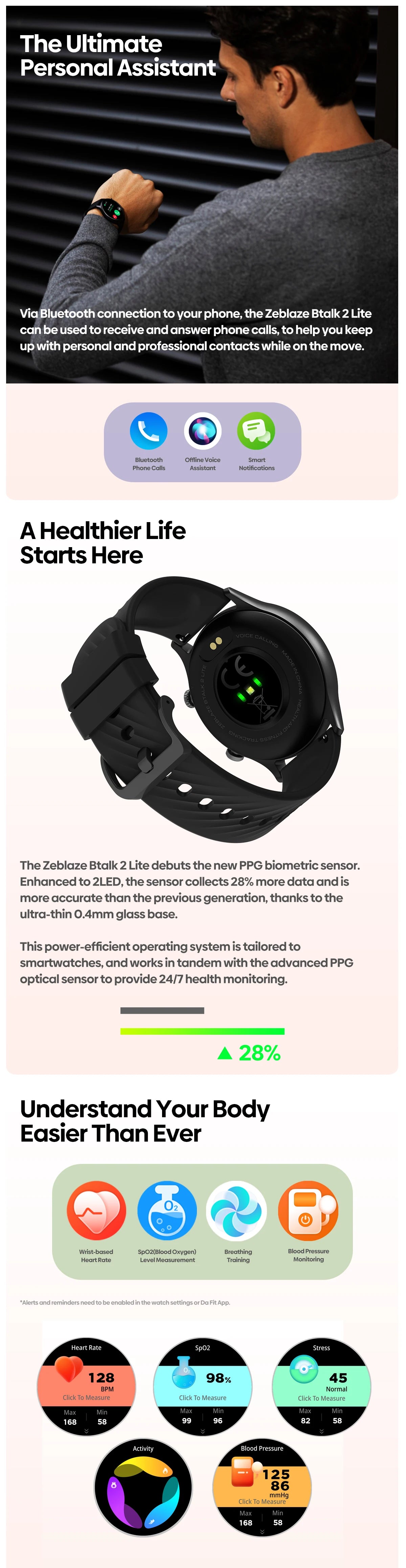 Zeblaze Btalk 2 Lite Voice Calling Smart Watch