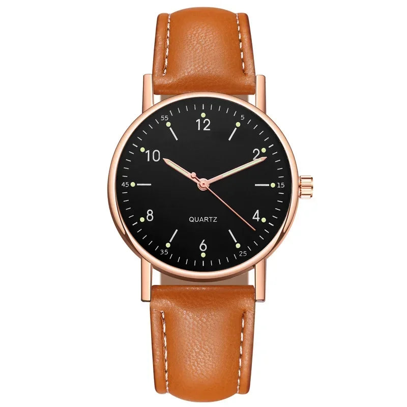 Number Strap Minimal Round Dial Watch