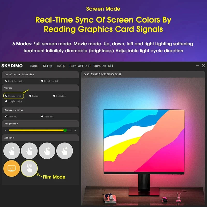 Immersion RGB Computer Screen Synchronization Glow Strip