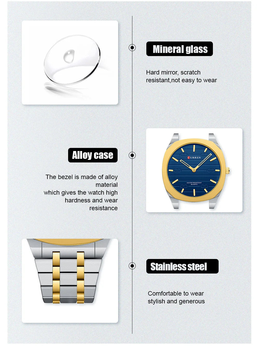 CURREN Thin Quartz Watch