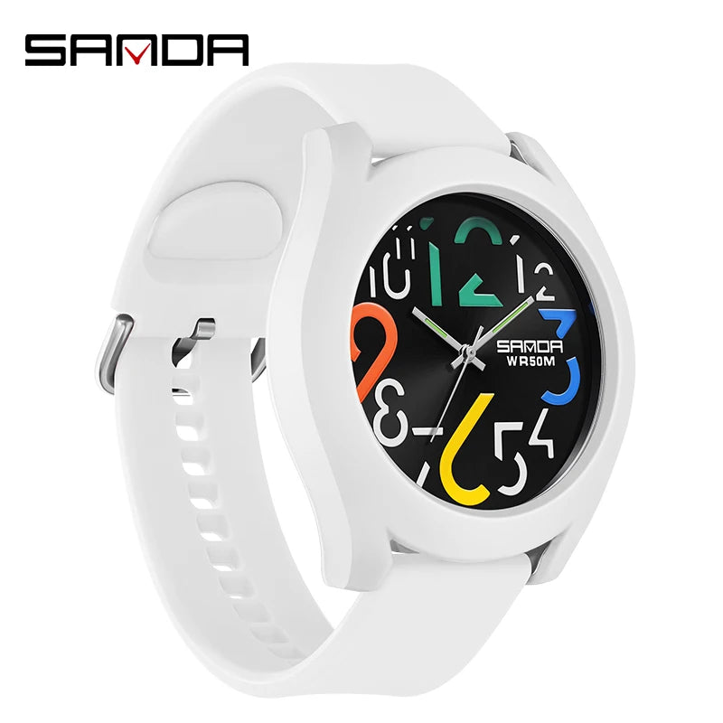 Sanda Men'S Watch Silicone Strap