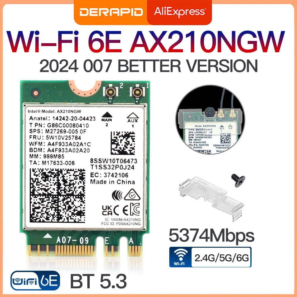 Dual Band AX210 Bluetooth WiFi Card