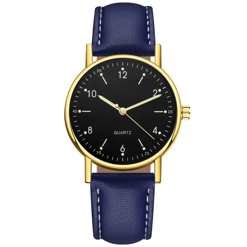 Number Strap Minimal Round Dial Watch