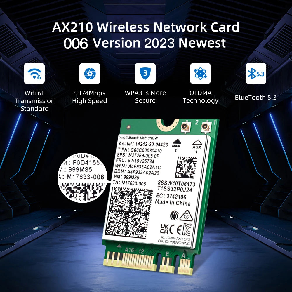 Dual Band AX210 Bluetooth WiFi Card