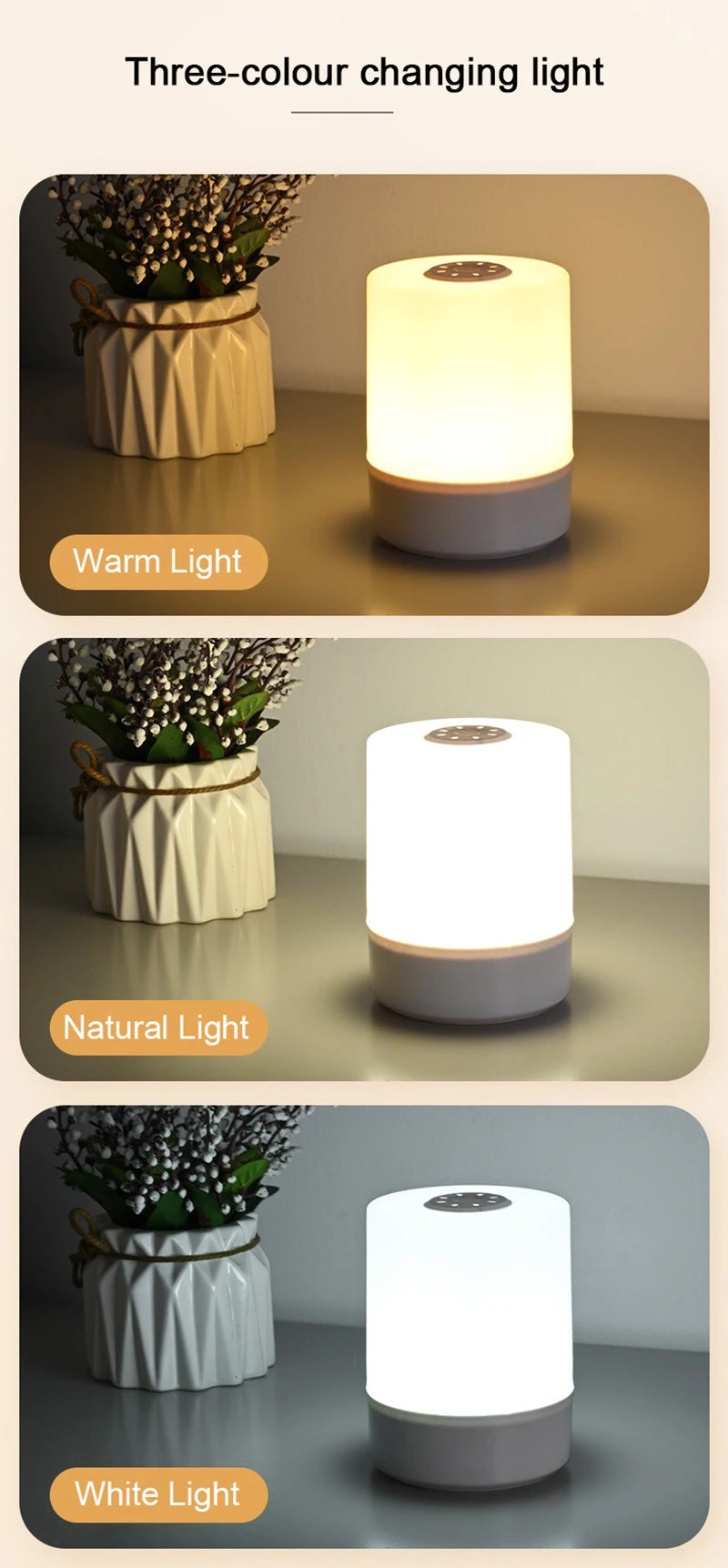 Bedside Led Night Vision Dimmable Table Lamps