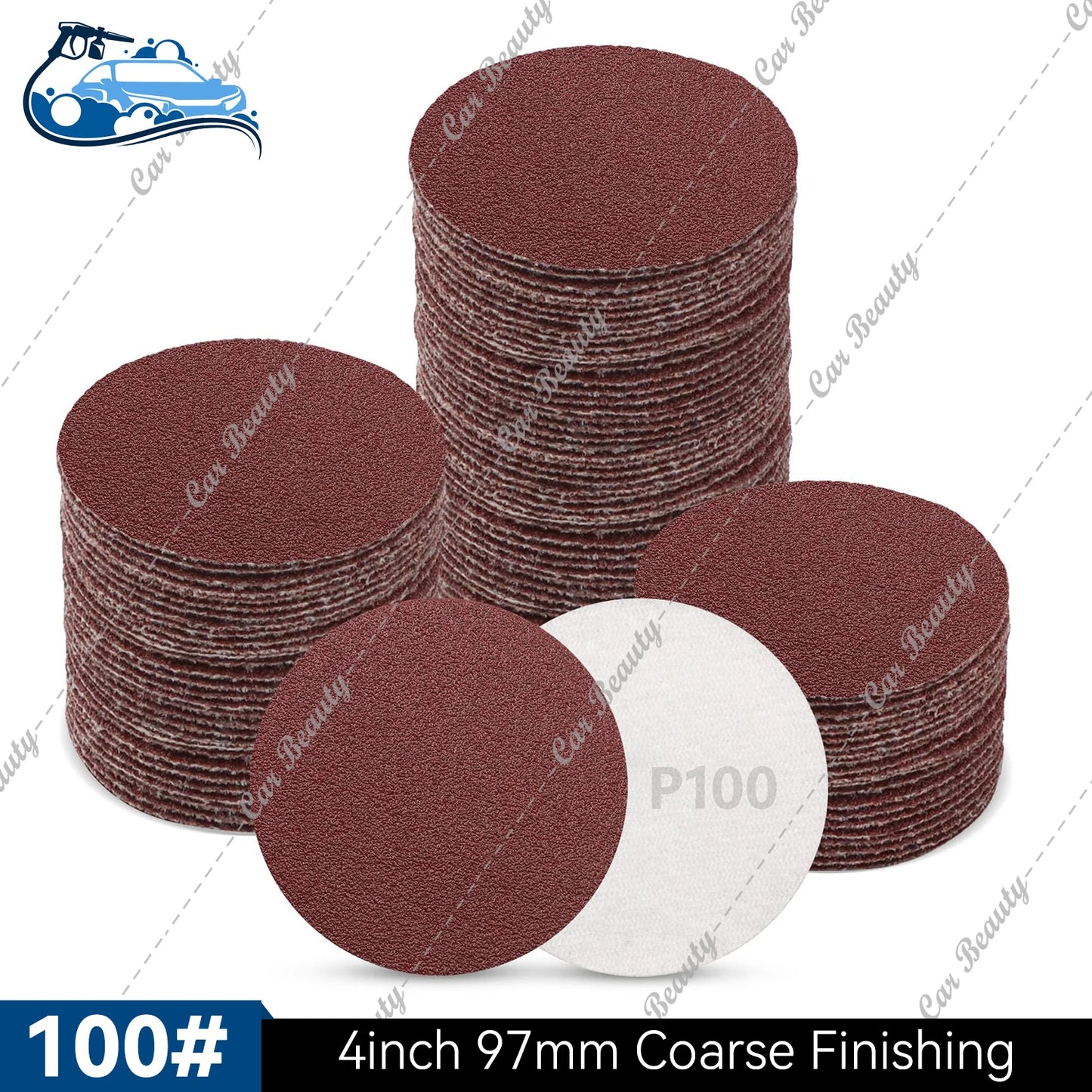 97mm 4inch Hook & Loop Round Sanding Disc Pad 60/80/100/150/180/240/320/400/600/800/1000/2000/3000/5000 Assorted Grits Sandpaper