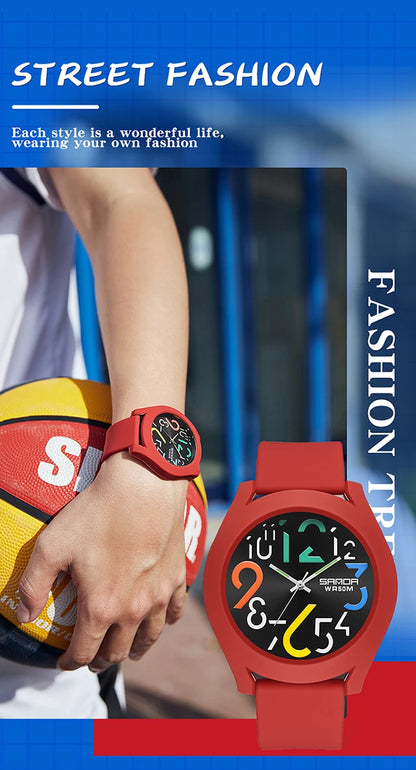 Sanda Men'S Watch Silicone Strap