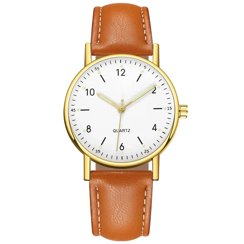 Number Strap Minimal Round Dial Watch