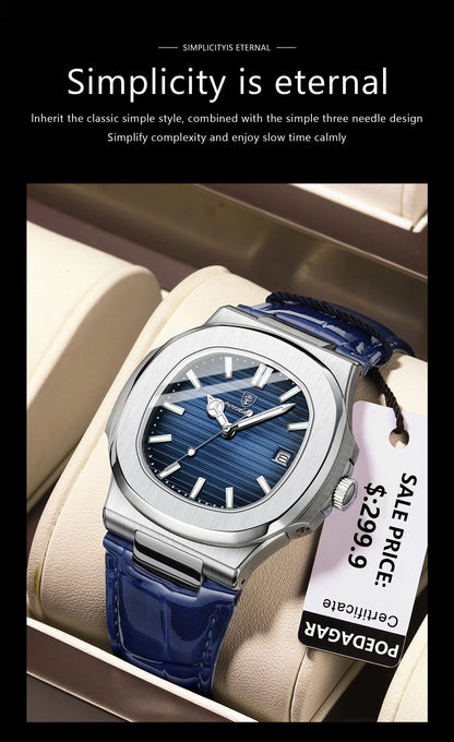 POEDAGAR Top Luxury Square Men Watch