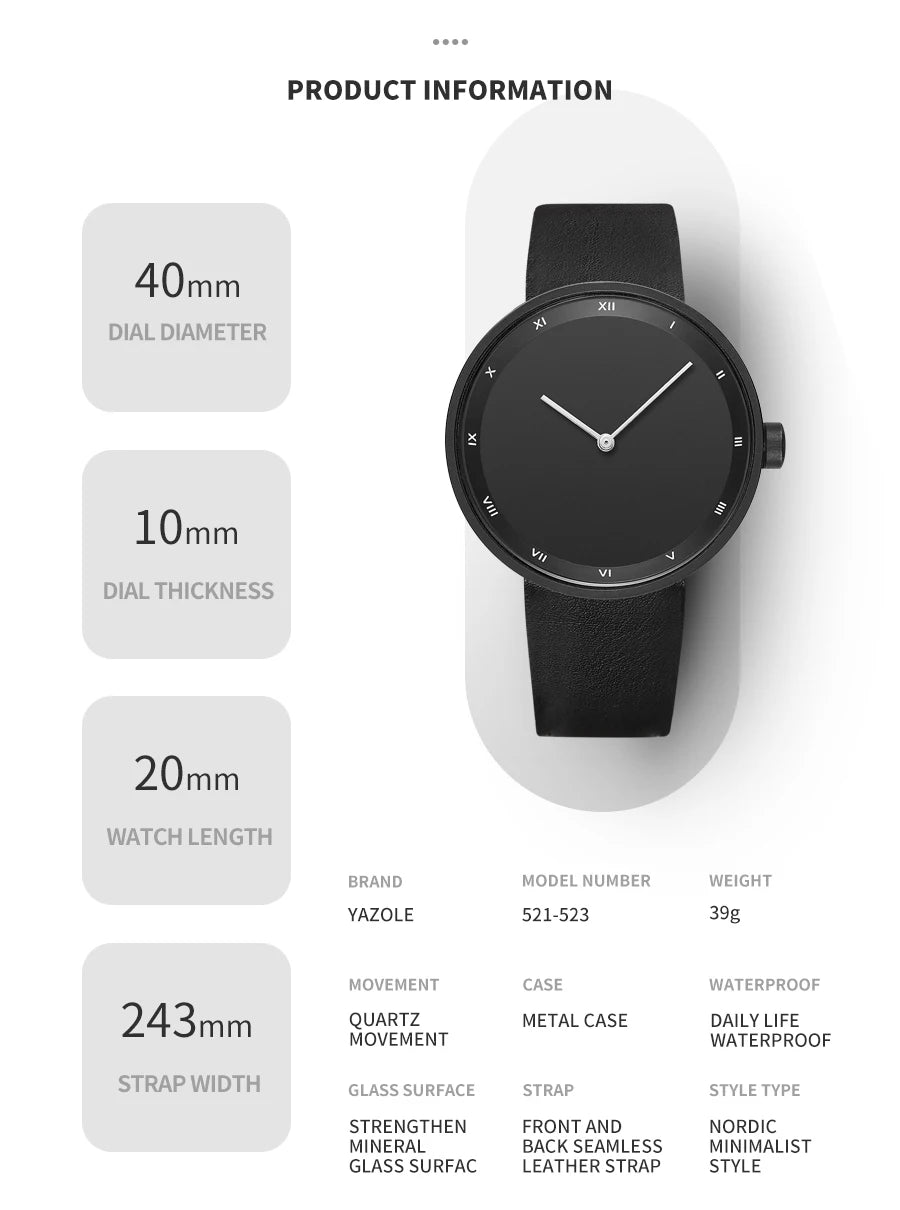 YAZOLE Watches Minimalist Fashion Watch