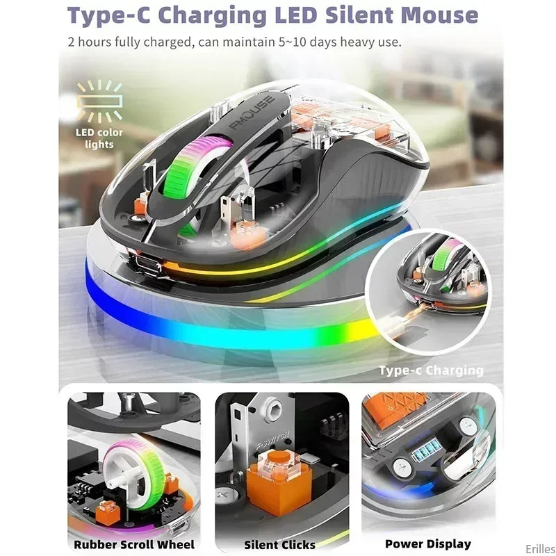 Transparent Bluetooth Wireless Mouse