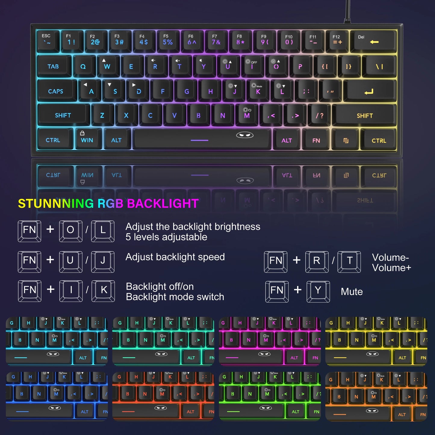 MageGee Mini 60% Gaming Keyboard