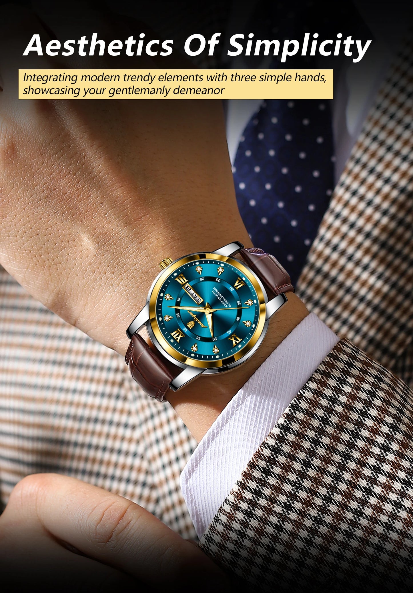 POEDAGAR Luxury Business Men Watch