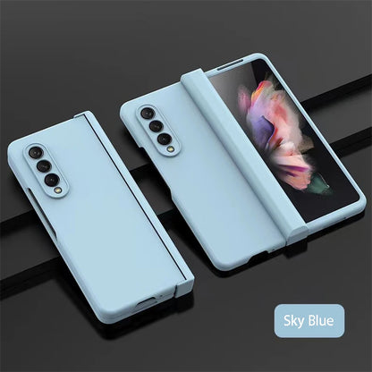 Ultra Thin Folding Shockproof Case For Samsung Galaxy Z Fold 4 6 Fold4 Fold3 Fold 5 360 Full Protection Candy Color Hard Cover