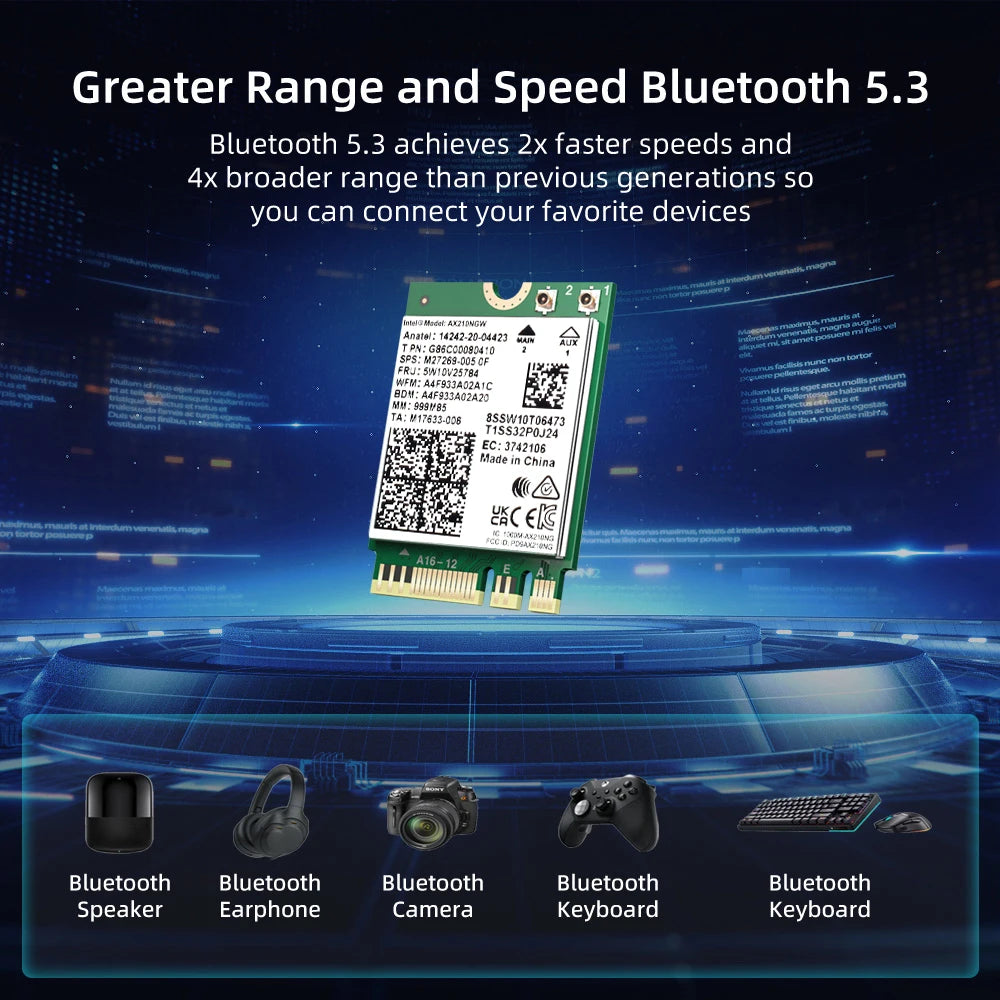 Dual Band AX210 Bluetooth WiFi Card