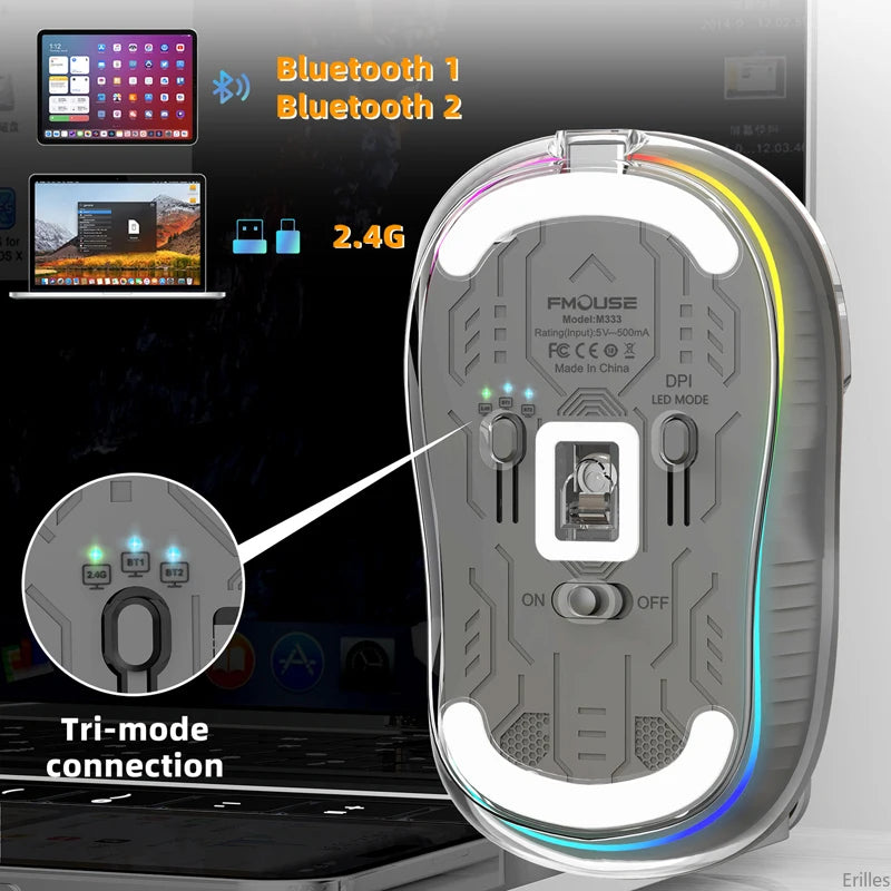 Transparent Bluetooth Wireless Mouse