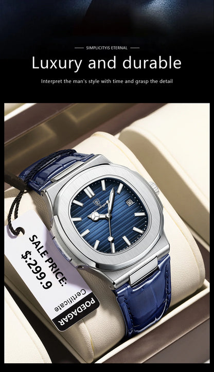 POEDAGAR Top Luxury Square Men Watch