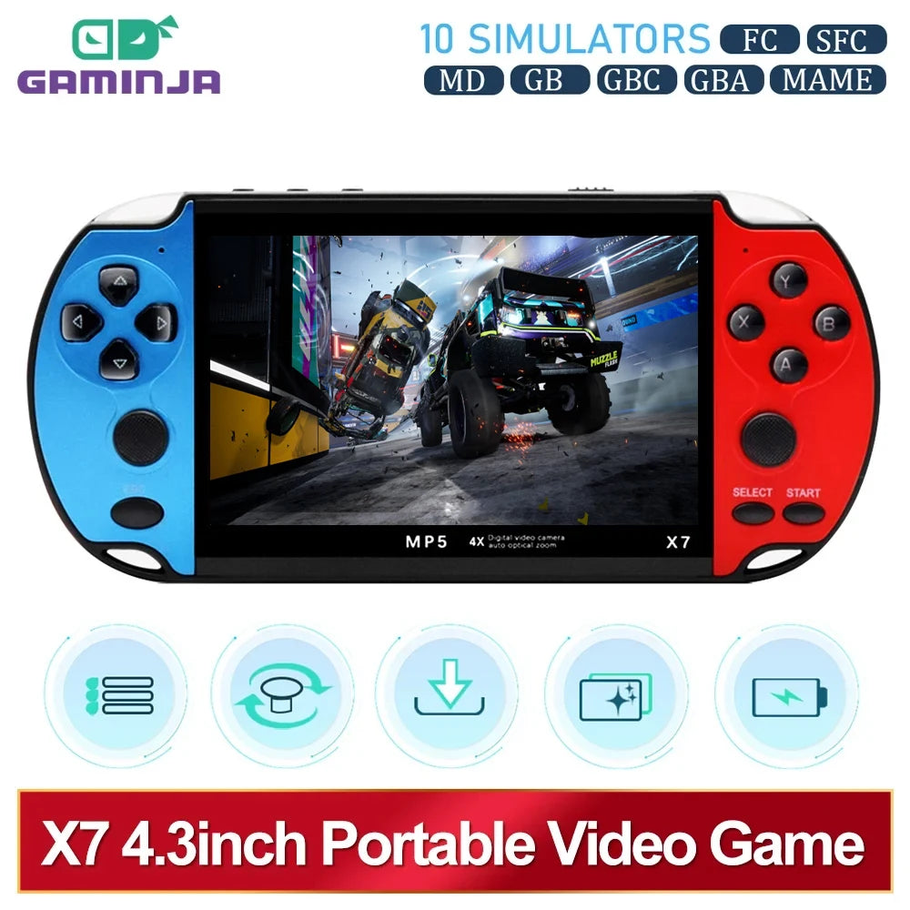 GAMINJA X7 4.3inch Handheld Game Console