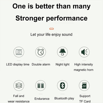 Bluetooth Speaker FM Radio With Alarm Clock