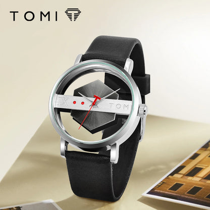 TOMI Fashionable and Minimalist Men's Leather Watch Strap