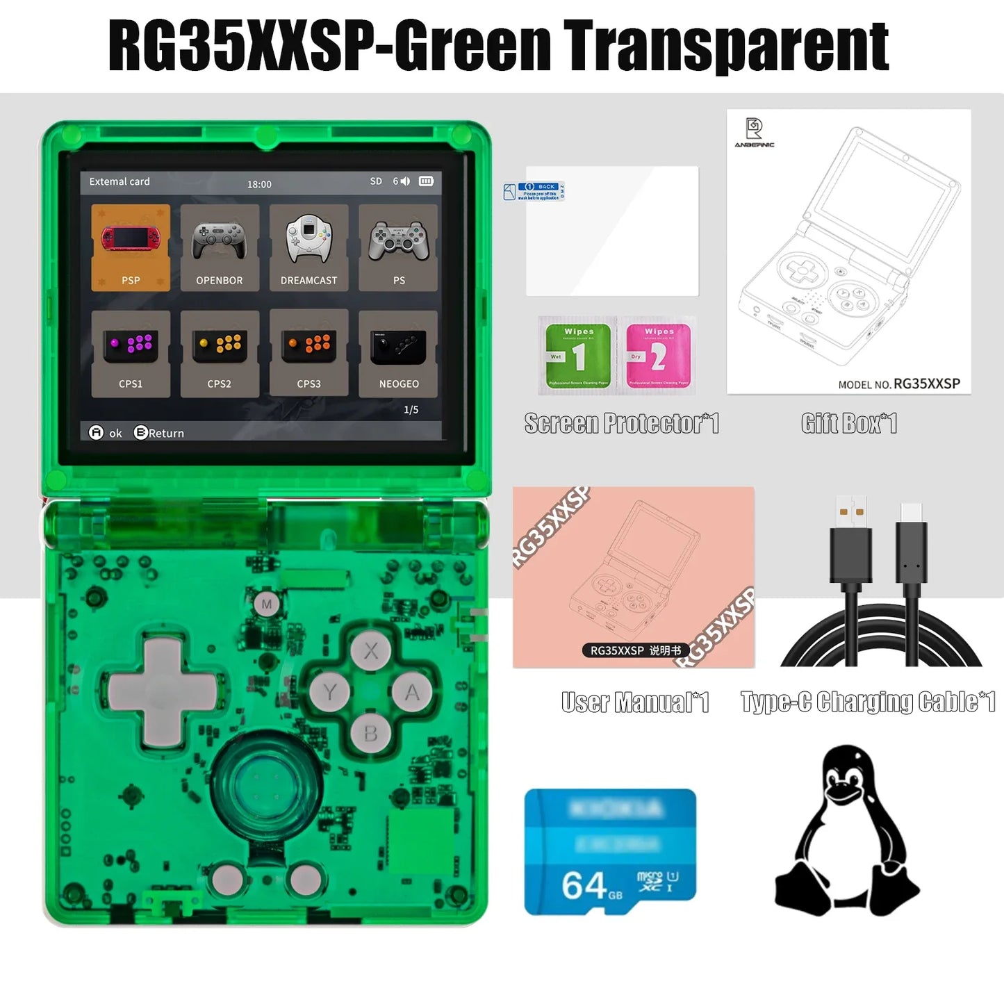 ANBERNIC RG35XXSP Flip Handheld Game Consoles