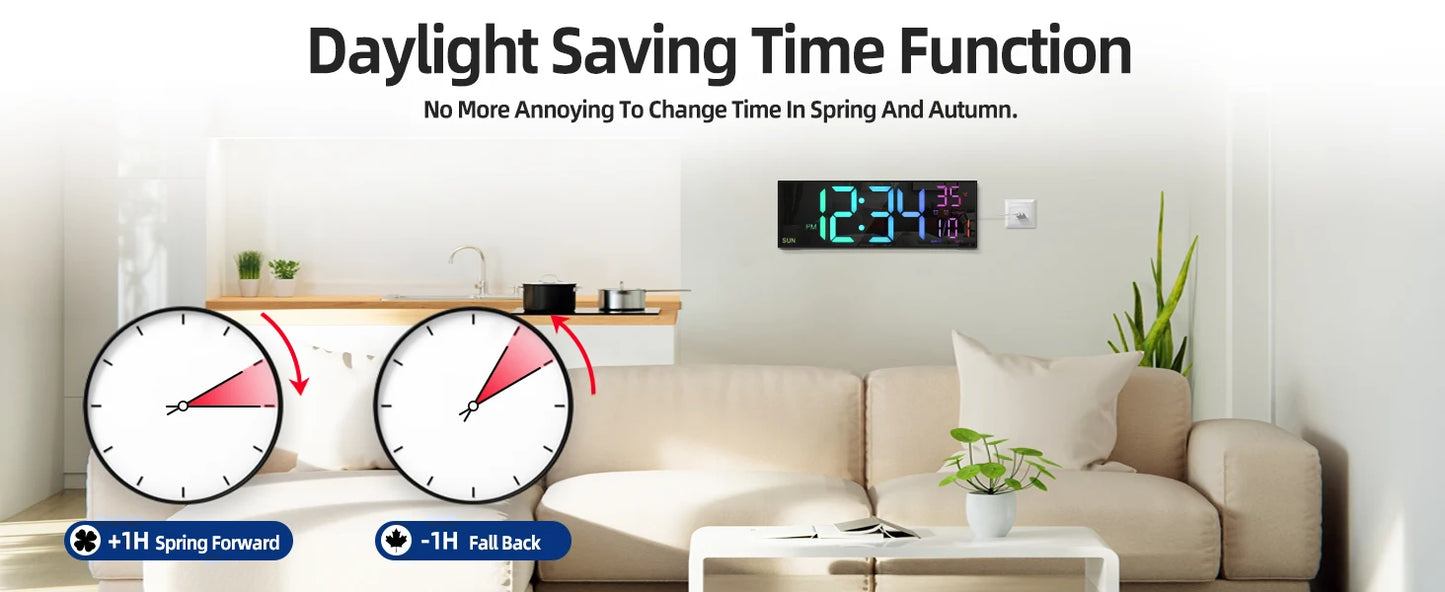 16.2'' Large Digital Wall Clock with Remote Control