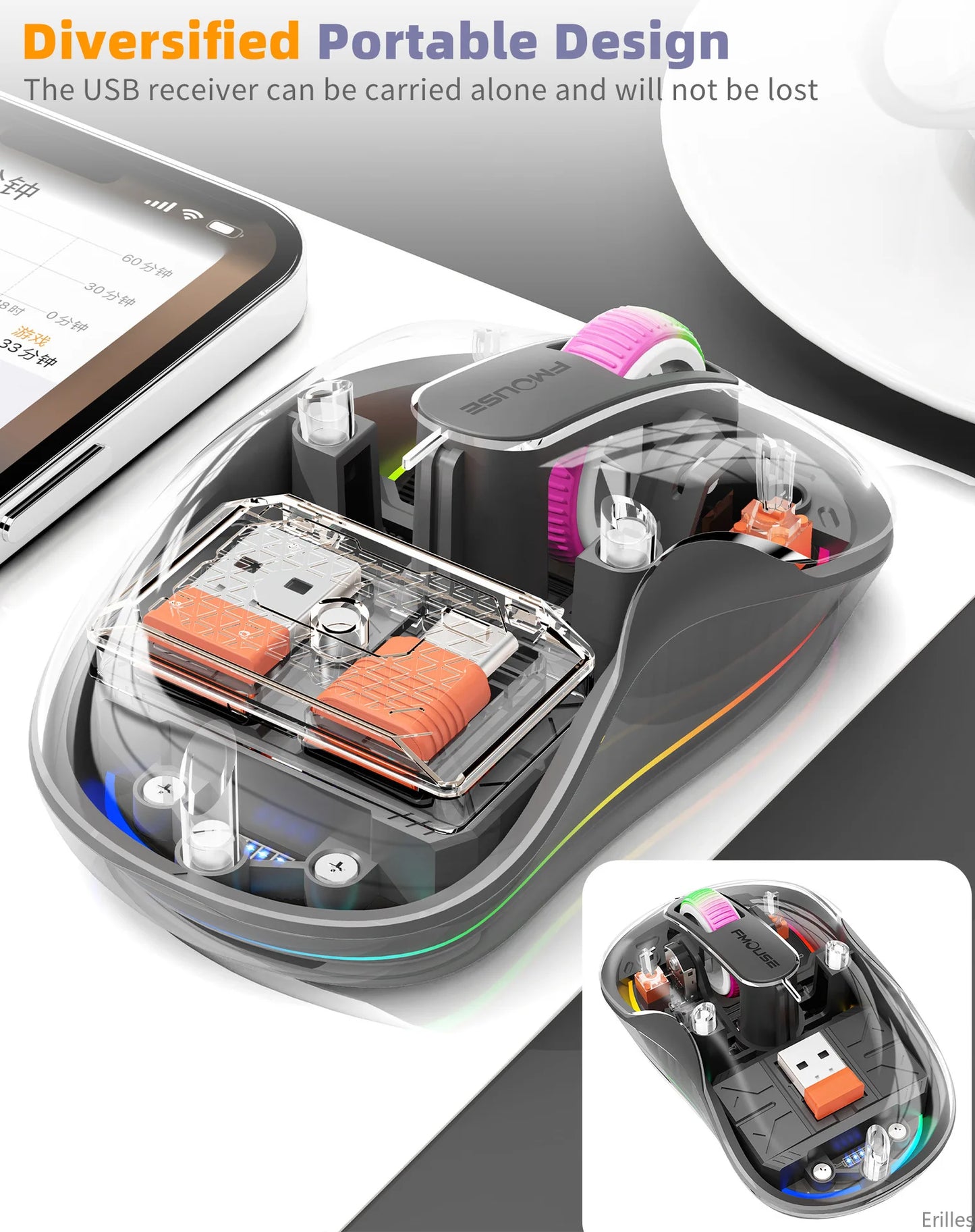 Transparent Bluetooth Wireless Mouse