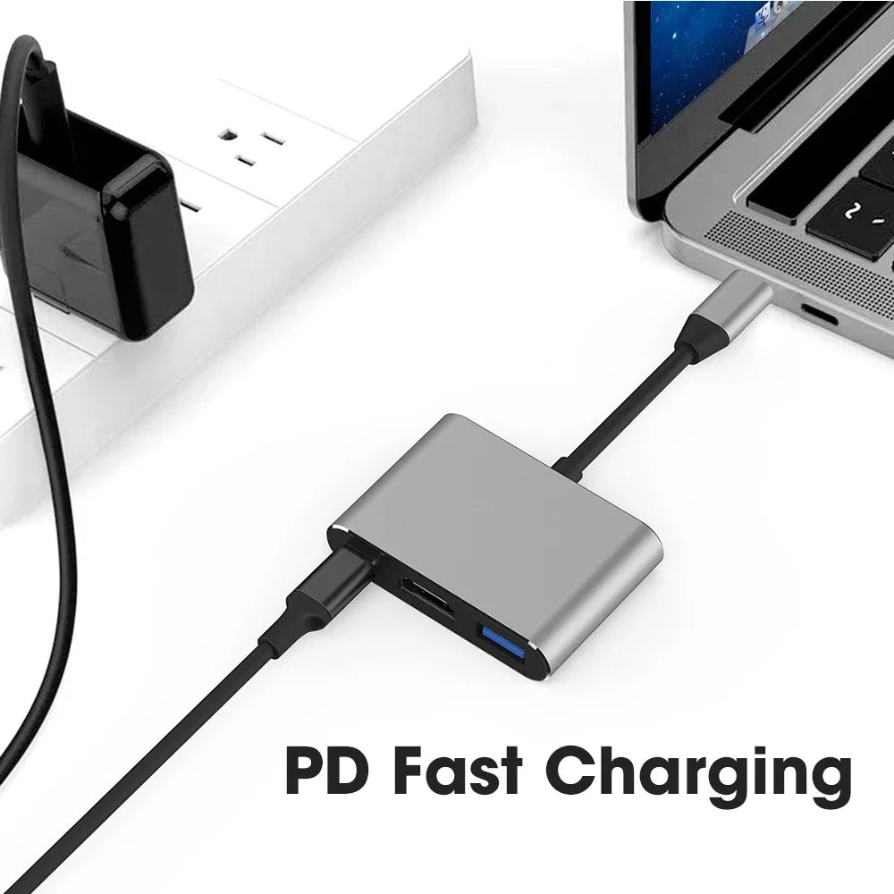 Type C To HDMI 3 in 1 USB Cable Converter
