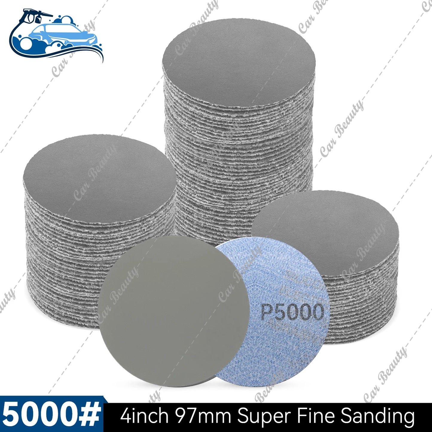 97mm 4inch Hook & Loop Round Sanding Disc Pad 60/80/100/150/180/240/320/400/600/800/1000/2000/3000/5000 Assorted Grits Sandpaper