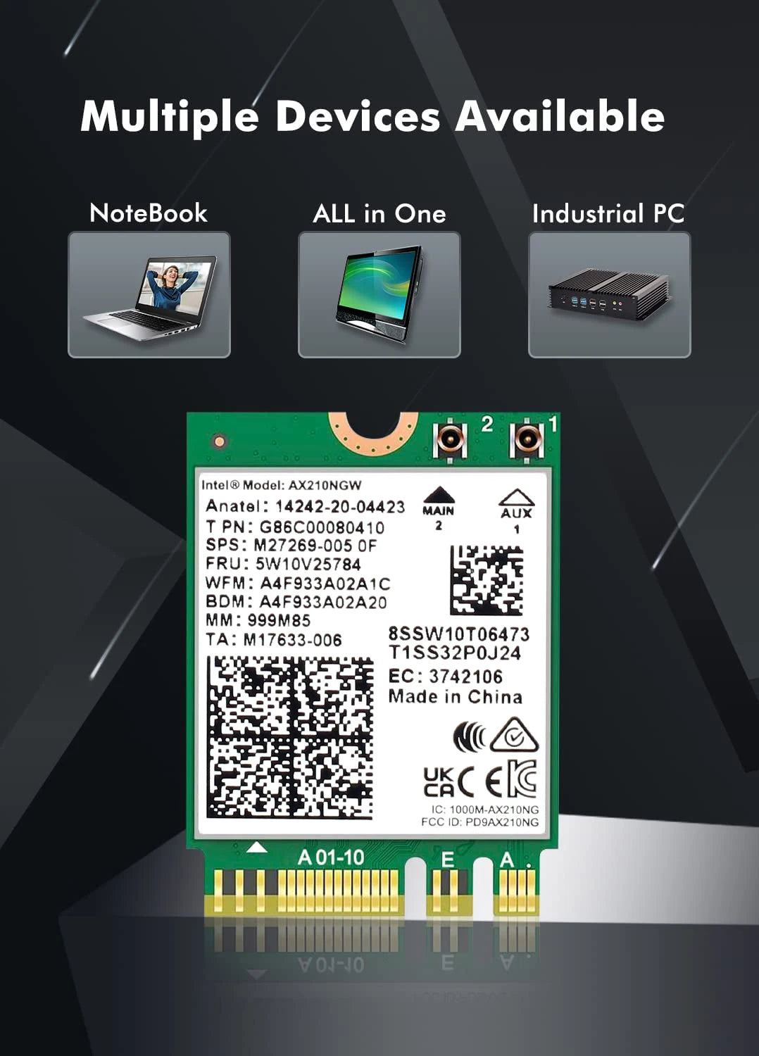 Dual Band AX210 Bluetooth WiFi Card