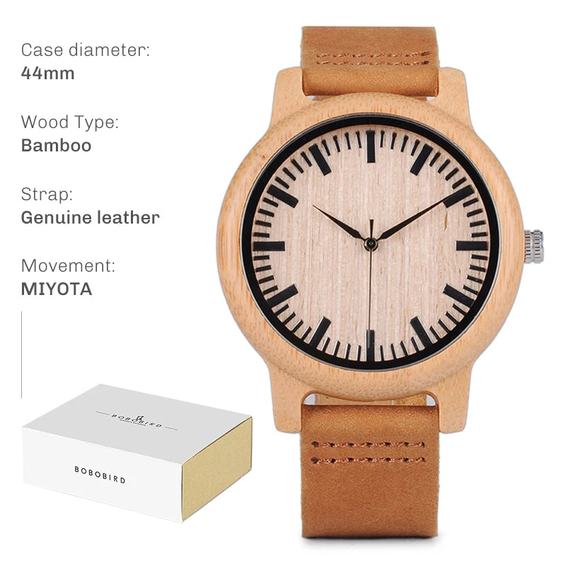 BOBO BIRD Wooden Analog Wristwatche