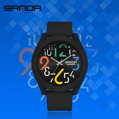 Sanda Men'S Watch Silicone Strap