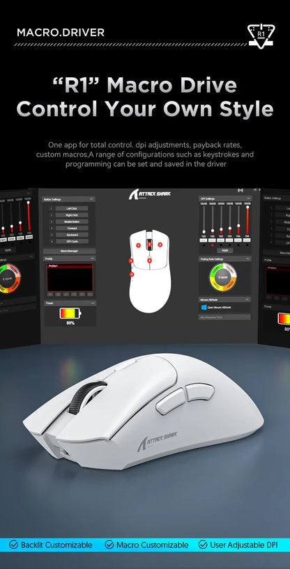 Attack Shark R1 Wireless Gamer Mouse