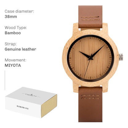 BOBO BIRD Wooden Analog Wristwatche