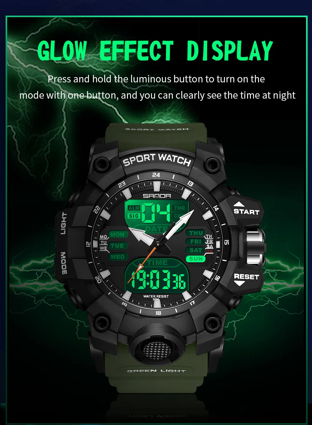 Simple Night Waterproof Sports Electronic Watch