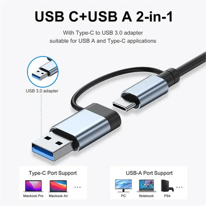 7 Ports USB A C Hub Concentrator