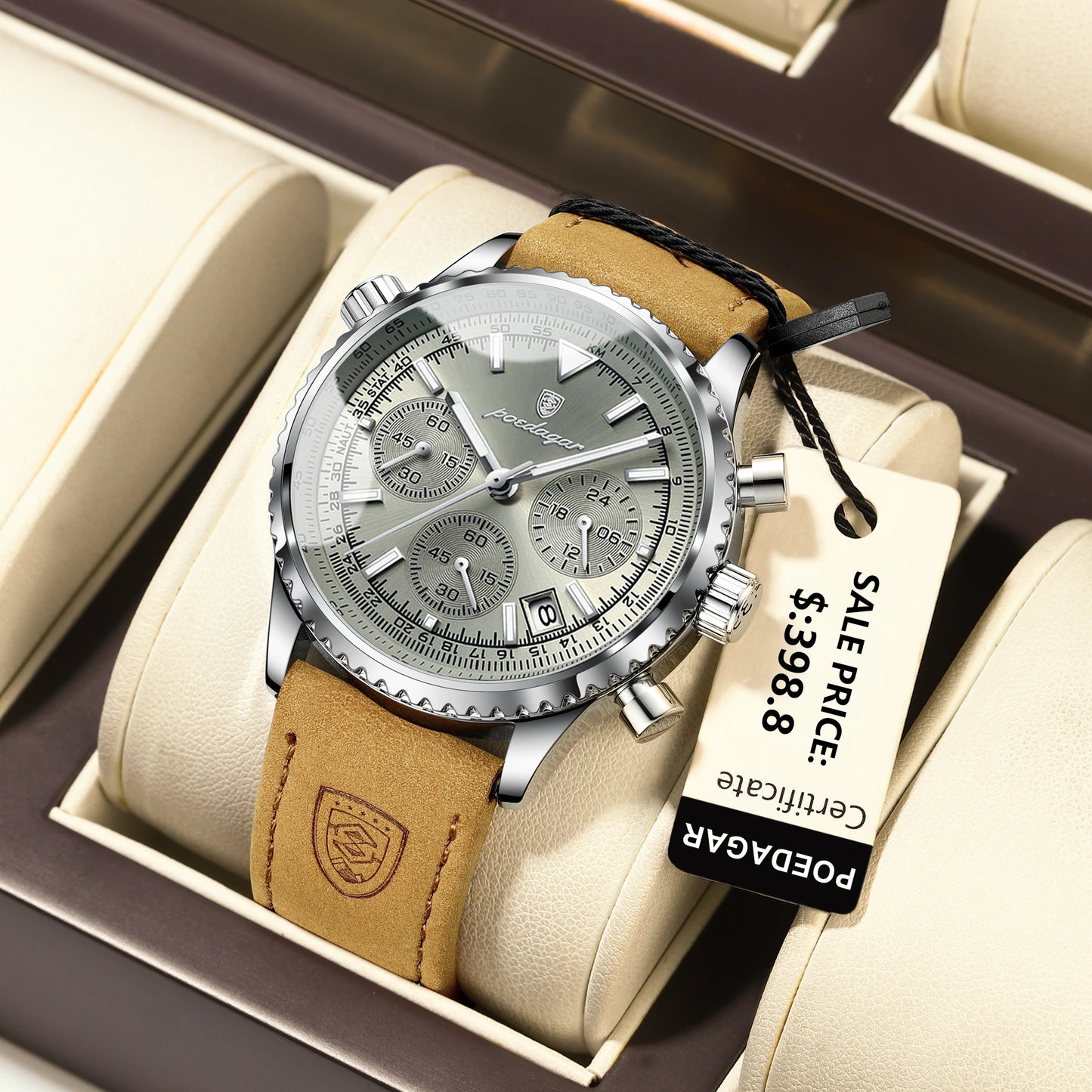 POEDAGAR Luxury Men Quartz Watch