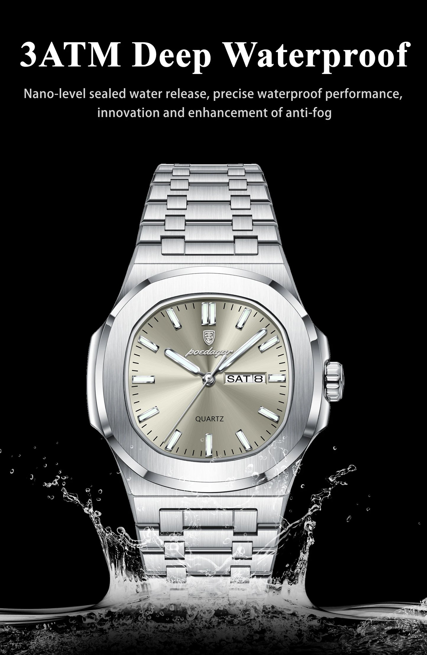 POEDAGAR Luxury Military Watch