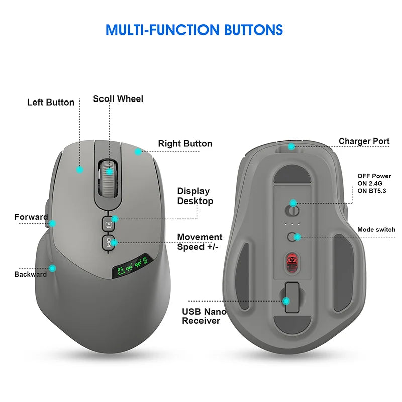 Noiseless Dual Mode Wireless Mouse