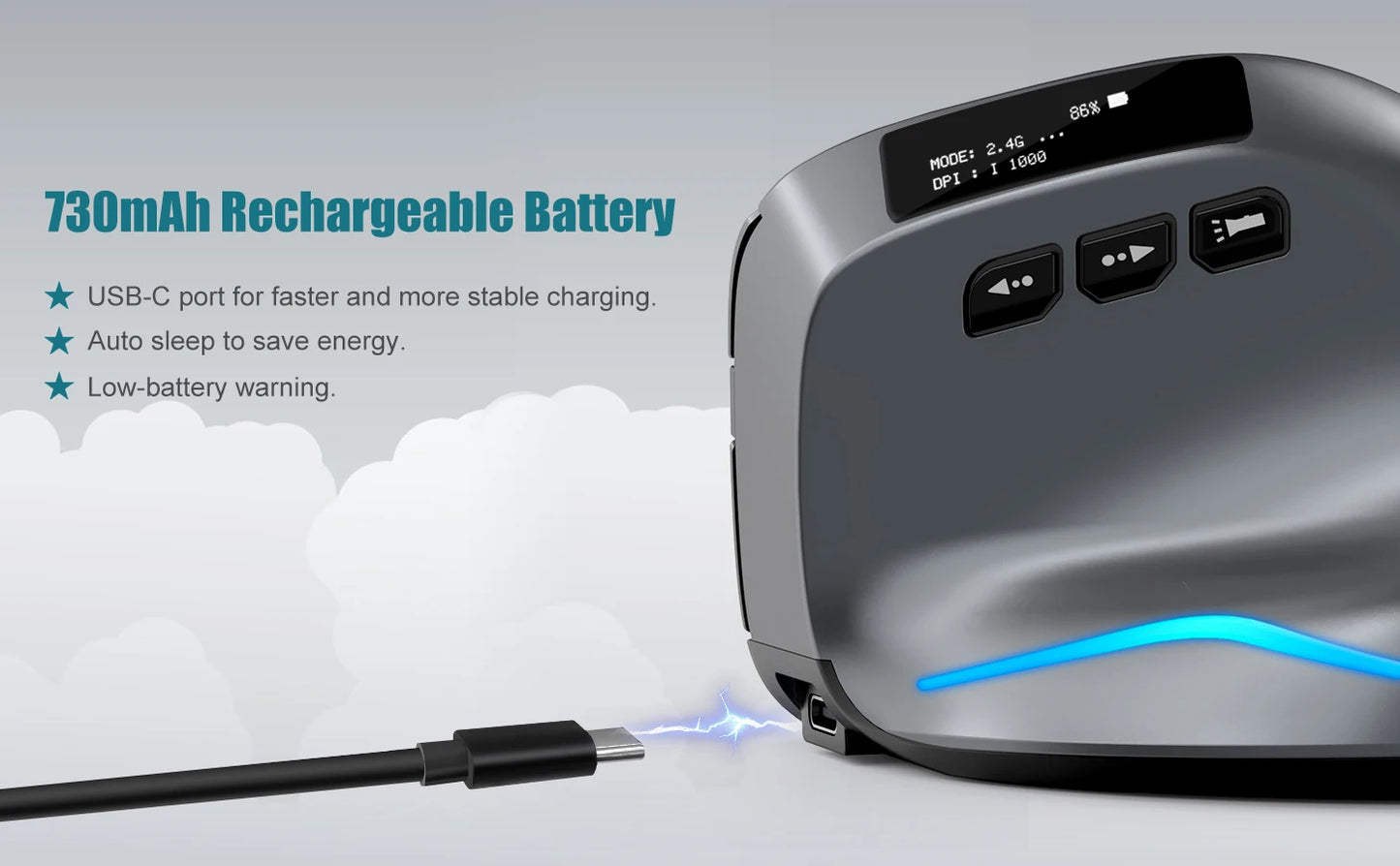 Lefon Bluetooth Vertical Mouse Wireless