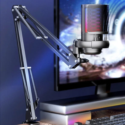 USB Condenser Microphone With Metal Boom Stand