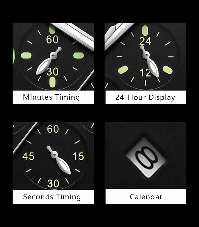POEDAGAR Luxury Military Watch