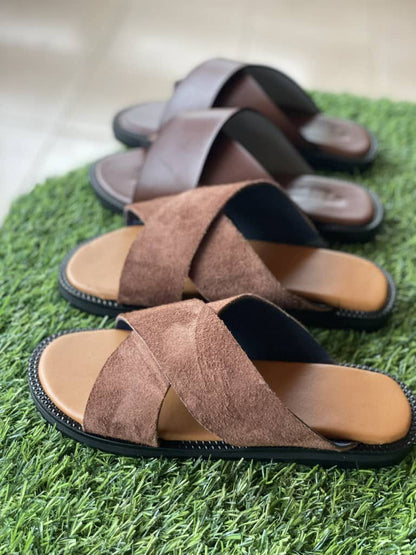 Brown Fairy Crossed Slippers