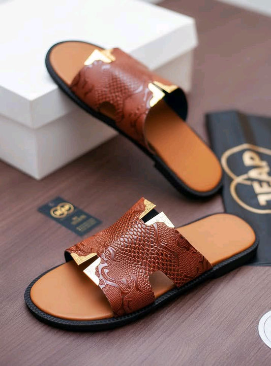 Neo Brown Hermes Slippers